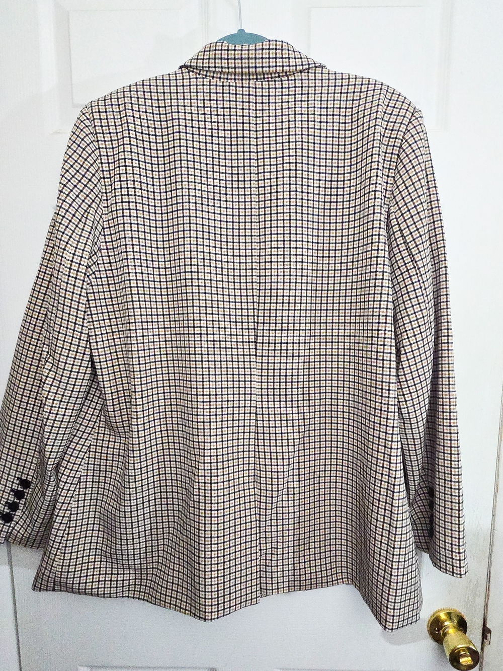 Vince Camuto Plaid Blazer XXL Brown Black Cream Stretch One Button NWT - Picture 4 of 10